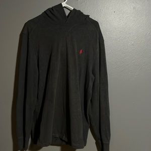 Dark Gray Ralph Lauren Hoodie with red logo XL